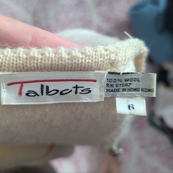 Vintage talbots 100% wool cardigan sweater button long sleeve top Womans size 6 - Picture 5 of 5